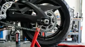 Motorcycle chain and sprocket