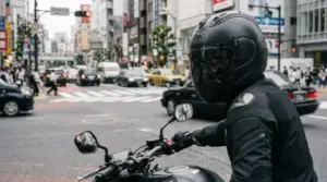 Motorcycle rider approaching